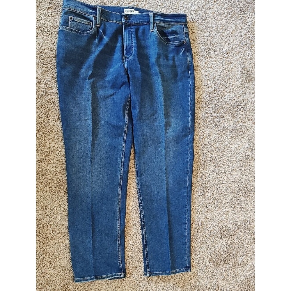 True Craft Originals Mens Athletic Fit Jeans Medium Wash Blue 40x32 Stretch